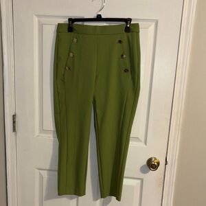 Jules & Leopold Green Women's Cropped Pull On Pants